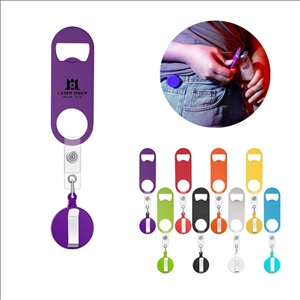 Retractable Badge Holder with Bottle Opener & Keychain